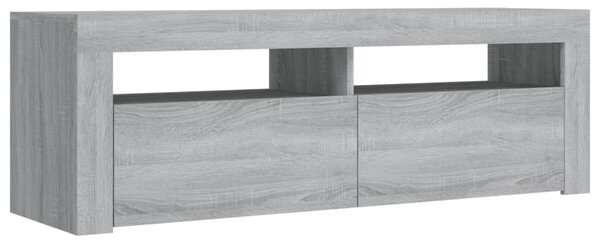 Szürke sonoma színű TV-szekrény LED-lámpákkal 120 x 35 x 40 cm