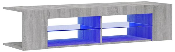 Szürke sonoma színű TV-szekrény LED-lámpákkal 135 x 39 x 30 cm