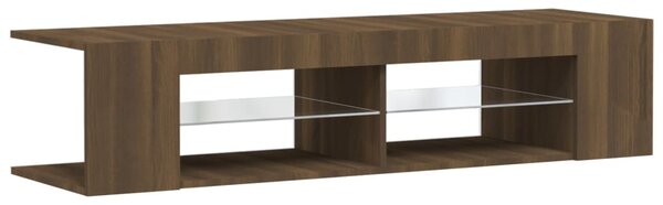 Barna tölgyszínű TV-szekrény LED-világítással 135 x 39 x 30 cm