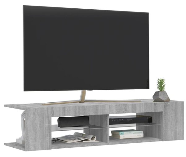 Szürke sonoma színű TV-szekrény LED-lámpákkal 135 x 39 x 30 cm