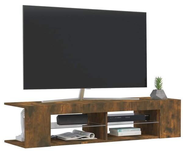 Füstös tölgy színű TV-szekrény LED-ekkel 135 x 39 x 30 cm