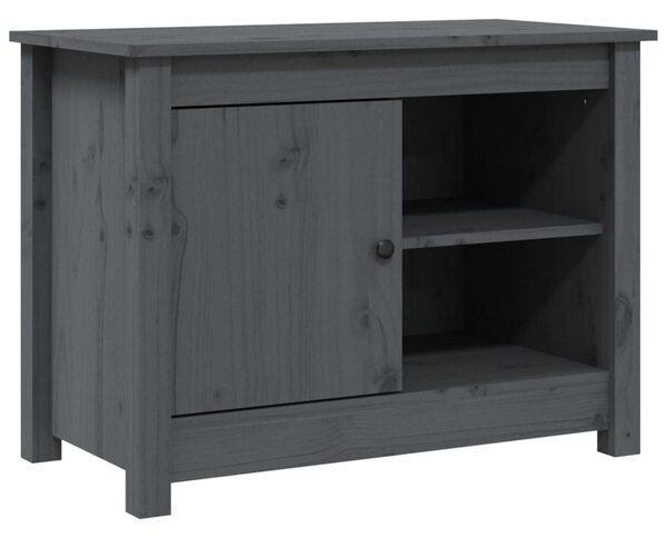 Szürke tömör fenyőfa TV-szekrény 70 x 36,5 x 52 cm