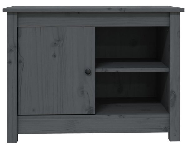 Szürke tömör fenyőfa TV-szekrény 70 x 36,5 x 52 cm