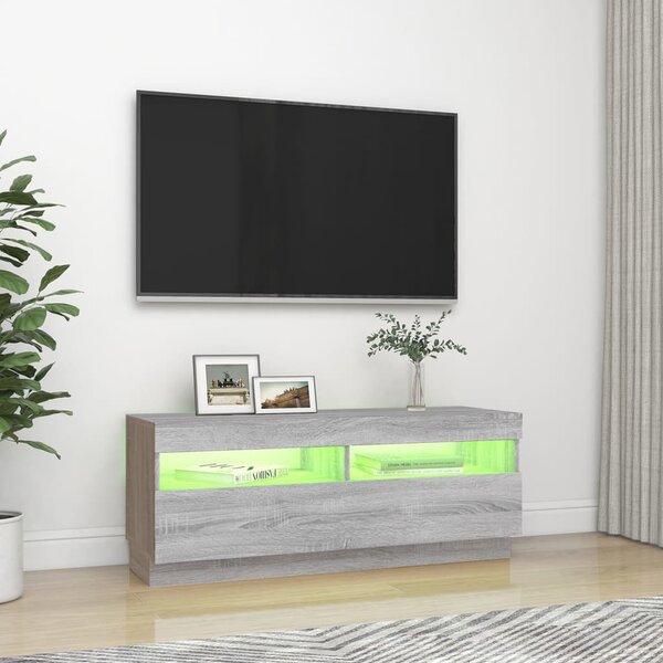Szürke sonoma TV-szekrény LED-lámpákkal 100 x 35 x 40 cm