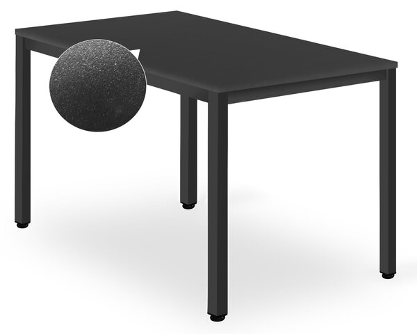 Étkezőasztal TESSA 120cm x 60cm - fekete / fekete lábak