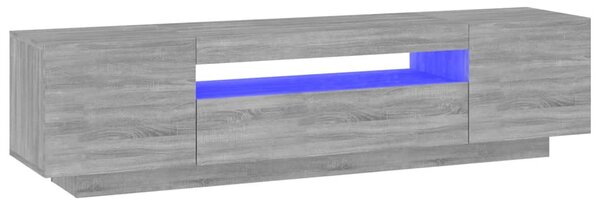 Szürke sonoma színű TV-szekrény LED-lámpákkal 160x35x40 cm