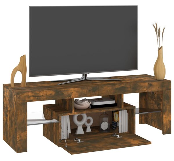 Füstös tölgy színű TV-szekrény LED-világítással 120x35x40 cm