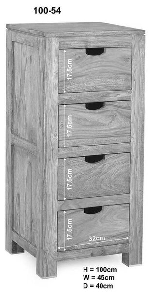 GREY WOOD komód, masszív indiai paliszander 100x45 cm
