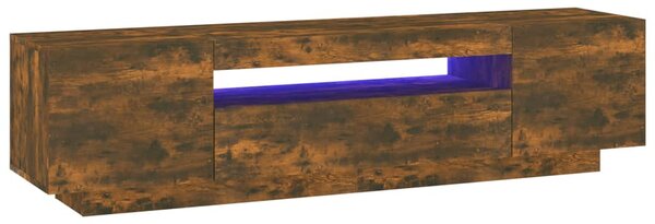 Füstös tölgy színű TV-szekrény LED-világítással 160x35x40 cm