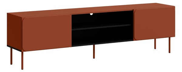 TV-állvány Fentore 102, Laminált forgácslap, Közepes sűrűségű farostlemez, 58x200x40cm, Piros