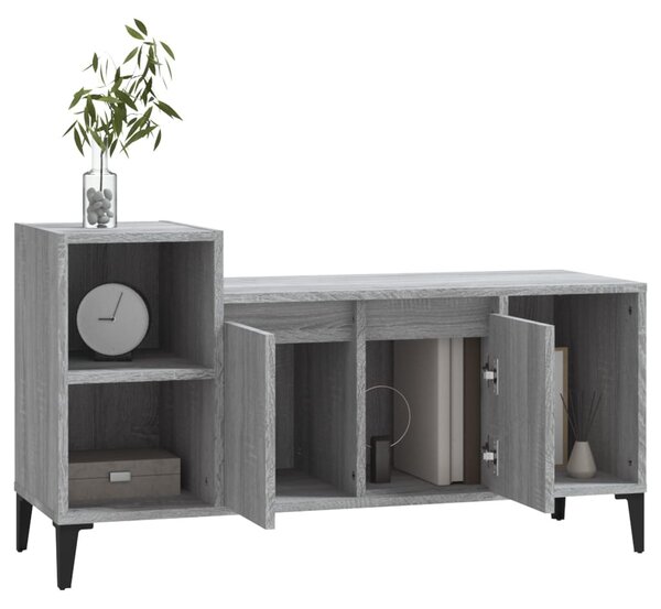 Szürke sonoma színű szerelt fa TV-szekrény 100x35x55 cm