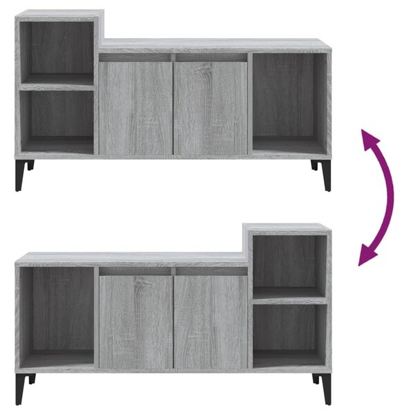 Szürke sonoma színű szerelt fa TV-szekrény 100x35x55 cm