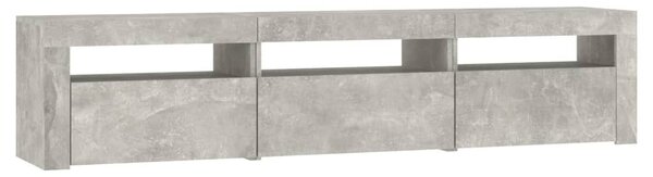 Betonszürke TV-szekrény LED lámpákkal 180x35x40 cm