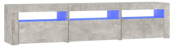 Betonszürke TV-szekrény LED lámpákkal 180x35x40 cm