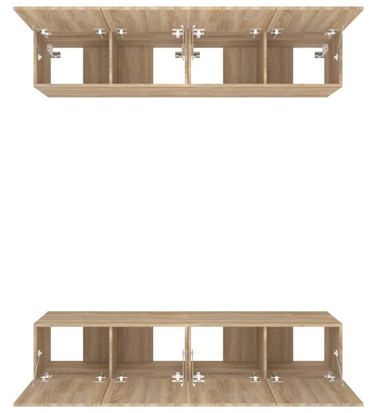 4 db sonoma-tölgy színű szerelt fa TV-szekrény 80 x 30 x 30 cm