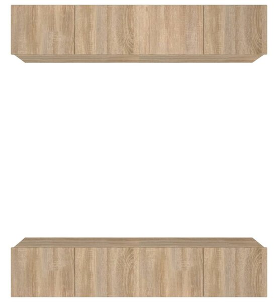 4 db sonoma-tölgy színű szerelt fa TV-szekrény 80 x 30 x 30 cm