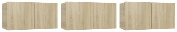 3 db sonoma tölgy függő TV-szekrény 60 x 30 x 30 cm