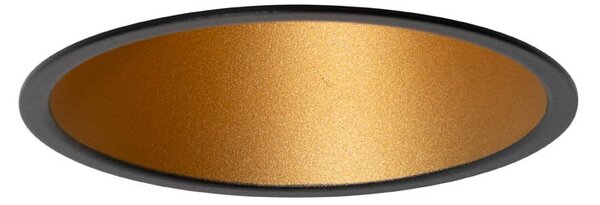 6 darabos modern beépíthető spotlámpa szett fekete arannyal GU10 50mm IP44 - Dept