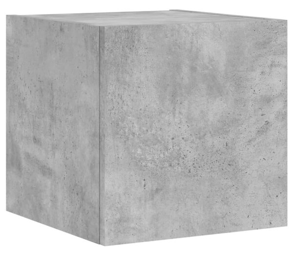 Betonszürke falra szerelhető TV-szekrény LED-del 30,5x35x30 cm