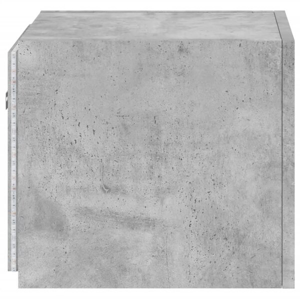 Betonszürke falra szerelhető TV-szekrény LED-del 30,5x35x30 cm