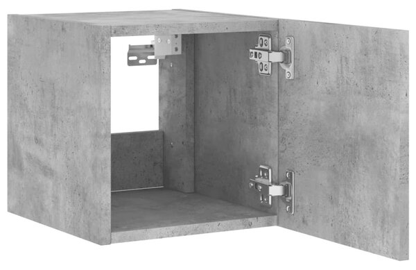 Betonszürke falra szerelhető TV-szekrény LED-del 30,5x35x30 cm
