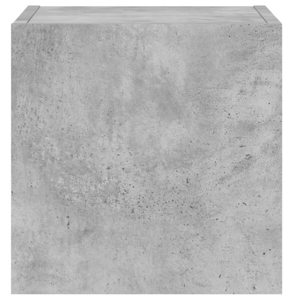 Betonszürke falra szerelhető TV-szekrény LED-del 30,5x35x30 cm