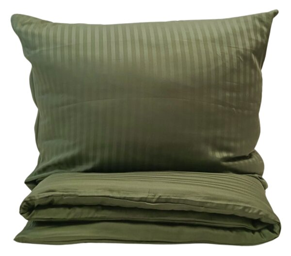 Sötétzöld damaszt ágyneműhuzat 200x140cm+90x70cm TiaHome