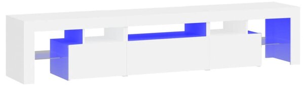 Fehér TV-szekrény LED-lámpákkal 200x36,5x40 cm