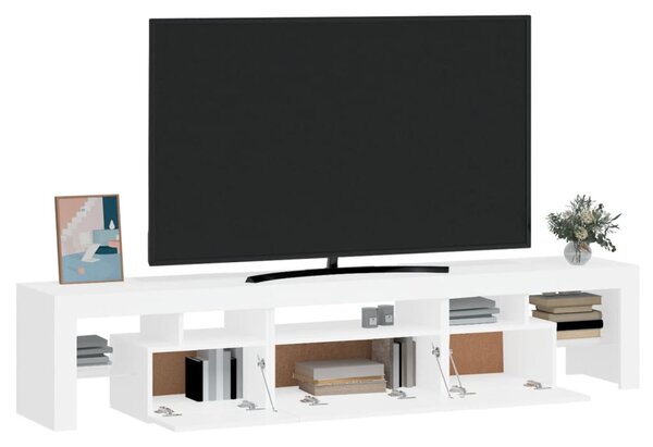 Fehér TV-szekrény LED-lámpákkal 200x36,5x40 cm