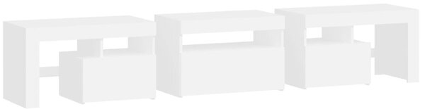 Fehér TV-szekrény LED-lámpákkal 200x36,5x40 cm