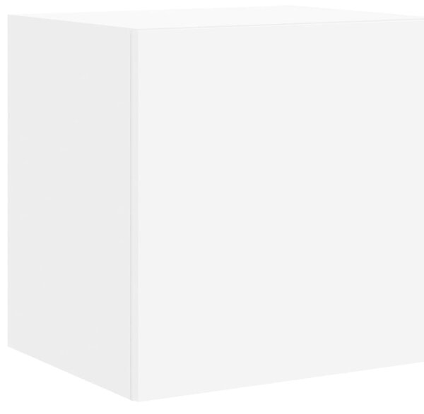 Fehér falra szerelhető TV-szekrény LED-lámpákkal 40,5x35x40 cm