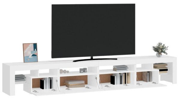Fehér TV-szekrény LED-lámpákkal 260x36,5x40 cm