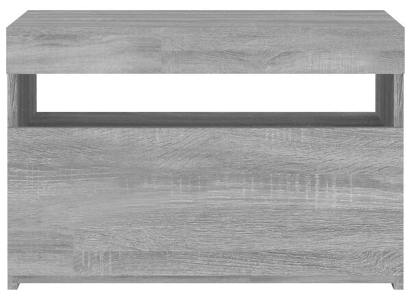 Szürke sonoma színű TV-szekrény LED-ekkel 60 x 35 x 40 cm