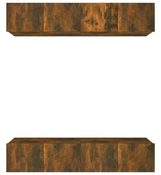 4 db füstös tölgy színű szerelt fa TV-szekrény 80 x 30 x 30 cm