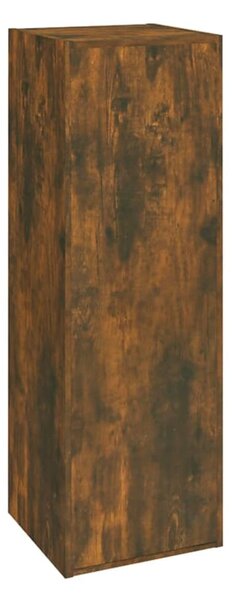 2 db füstös tölgy színű szerelt fa TV-szekrény 30,5x30x90 cm