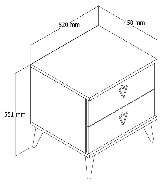 Éjjeliszekrény Versala (tölgy + fehér)