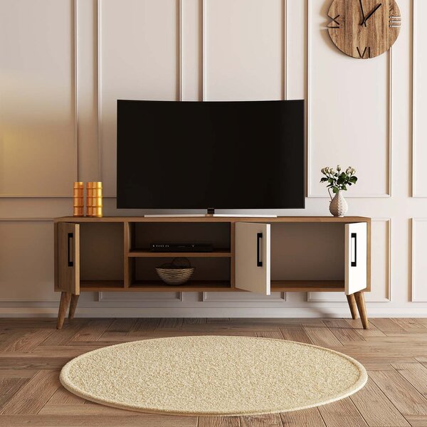 TV asztal/szekrény Essex 2 (tölgy + fehér)