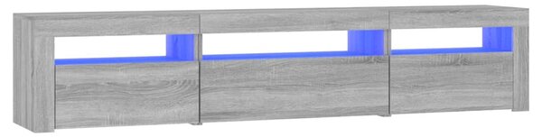 Szürke sonoma színű TV-szekrény LED-lámpákkal 195x35x40 cm