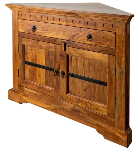 CAMBRIDGE HONEY sarok komód masszív akác, mézszínű 80x107 cm