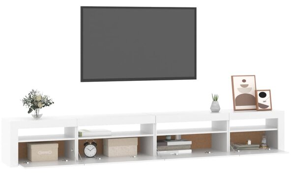 Fehér TV-szekrény LED-lámpákkal 270x35x40 cm