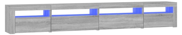 Szürke sonoma színű TV-szekrény LED-lámpákkal 270x35x40 cm