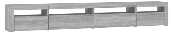 Szürke sonoma színű TV-szekrény LED-lámpákkal 270x35x40 cm