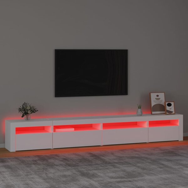 Fehér TV-szekrény LED-lámpákkal 270x35x40 cm