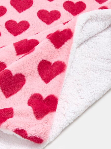 Sinsay - Szív mintás takaró Valentin-napi motívummal - rózsaszín
