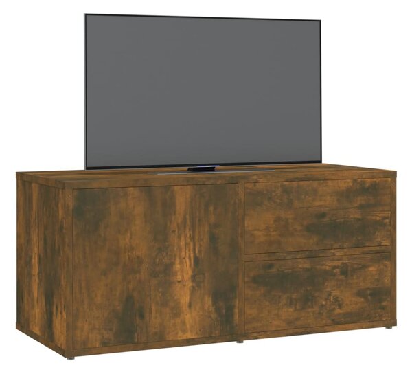 Füstös tölgy színű szerelt fa TV-szekrény 80 x 34 x 36 cm