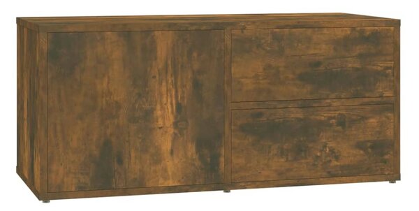 Füstös tölgy színű szerelt fa TV-szekrény 80 x 34 x 36 cm