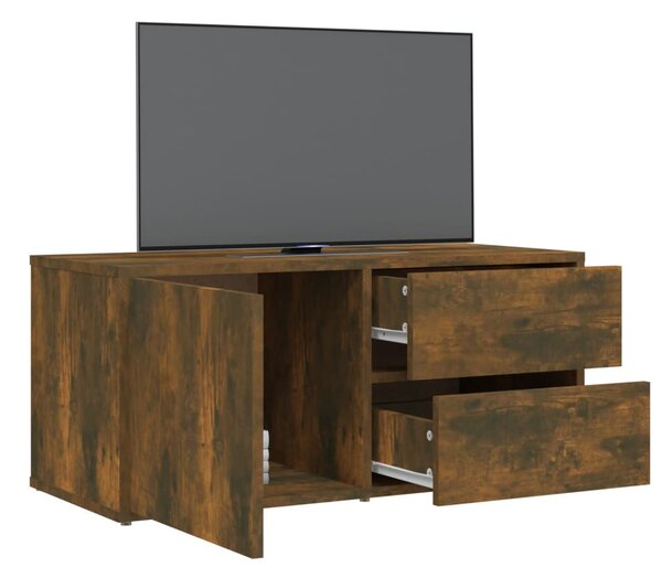 Füstös tölgy színű szerelt fa TV-szekrény 80 x 34 x 36 cm