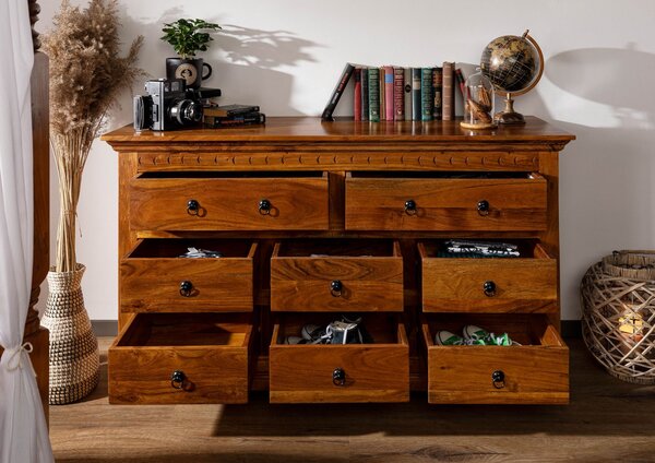 CAMBRIDGE HONEY komód masszív akác, mézszínű 85x145 cm