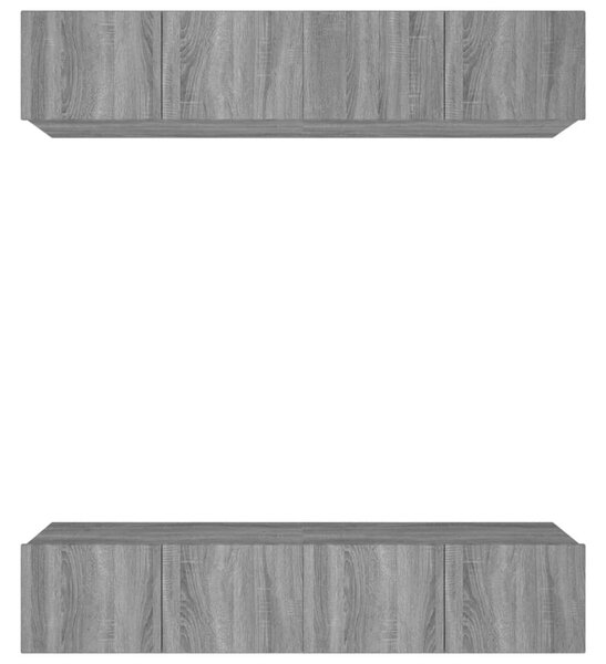 4 db szürke sonoma színű szerelt fa TV-szekrény 80 x 30 x 30 cm