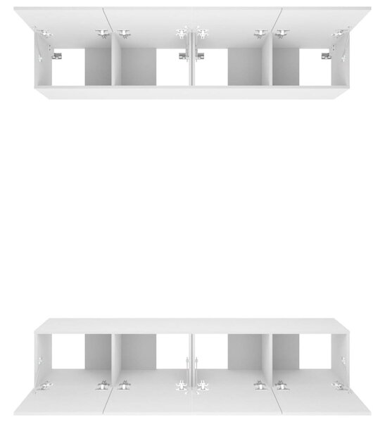 4 db fehér szerelt fa TV-szekrény 80 x 30 x 30 cm